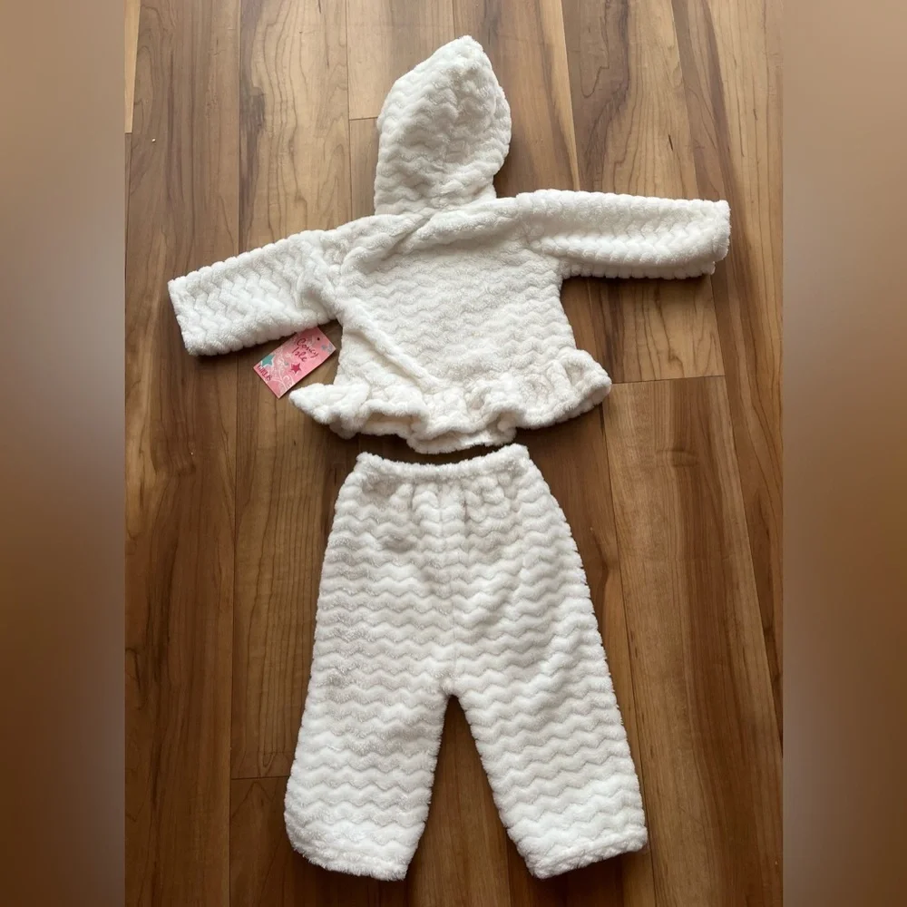 Cute Babe Baby Girl Sherpa Hoodie & Pants Set | 6–9M  NWT